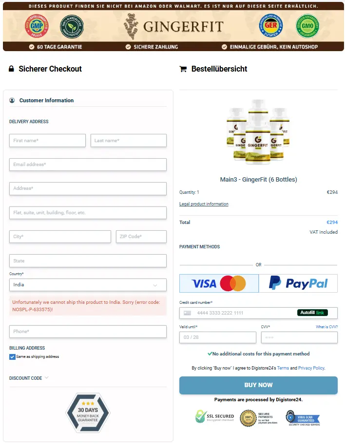 GingerFit- Secure Page
